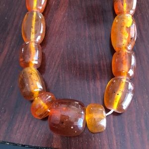 Necklace made of Baltic amber very large  beads